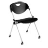 SL Series Nesting Stack Chair with Casters Black 2 Carton