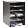 Steel Desktop Sorter Four Adjustable Shelves 11 1 2 quot; x 12 quot; x 19 quot; Black