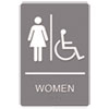 ADA Sign Women Restroom Wheelchair Accessible Symbol Molded Plastic 6 x 9