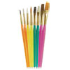Acrylic Handled Brush Set Assorted Sizes Colors 8 Brushes Set