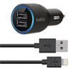 Dual Car Charger Two 2.1 Amp Ports Detachable Lightning Cable