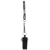 Sports Whistle with Black Nylon Lanyard Plastic Black