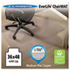 EverLife Chair Mats For Medium Pile Carpet With Lip 36 x 48 Clear