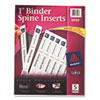 Custom Binder Spine Inserts, 1" Spine Width, 8 Inserts/Sheet, 5