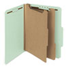 Recycled Pressboard Classification Folders, 2" Expansion, 2 Dividers, 6 Fasteners, Letter Size, Gray-Green, 10/Box