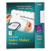 Print amp; Apply Clear Label Dividers w White Tabs 3 Tab Letter 5 Sets