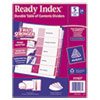 Ready Index Customizable Table of Contents Asst Dividers 5 Tab Ltr 24 Sets