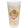 Foam Hot Cold Cups 20 oz. Caf 233; G Design White Brown with Red Accents