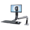 WorkFit A Sit Stand Workstation LCD LD Monitor Polished Aluminum Black
