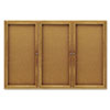 Enclosed Bulletin Board Natural Cork Fiberboard 72 x 48 Oak Frame