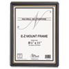 EZ Mount Document Frame with Trim Accent Plastic 8 1 2 x 11 Black Gold