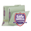 Recycled Pressboard Folders, Two SafeSHIELD Coated Fasteners, 2/5-Cut: Right, 2" Expansion, Letter Size, Gray-Green, 25/Box