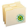 100% Recycled File Folders 1 3 Cut One Ply Top Tab Letter Manila 100 Box