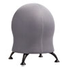 Zenergy Ball Chair, Backless, Supports Up to 250 lb, Gray Fabric Seat, Black Base