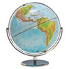 Political Physical World Globe 12 quot; dia Silver Metal Base