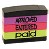 Stack Stamp APPROVED ENTERED PAID 1 13 16 x 5 8 Assorted Fluorescent Ink