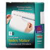 Index Maker Print amp; Apply Clear Label Plastic Dividers 8 Tab Letter 5 Sets