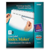 Index Maker Print amp; Apply Clear Label Plastic Dividers 8 Tab Letter