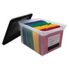 File Tote with Contents Label Letter Legal Clear Black