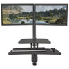 Up Rite Desk Mounted Sit Stand Workstation Double 27 1 8 x 30 x 42 Dark Gray