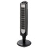 Three Speed Oscillating Tower Fan with Remote Control Metallic Silver Black