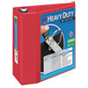 Heavy Duty View Binder w Locking 1 Touch EZD Rings 5 quot; Cap Red