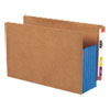 Redrope Drop-Front End Tab File Pockets, Fully Lined 6.5" High Gussets, 5.25" Expansion, Legal Size, Redrope/Blue, 10/Box