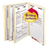 Manila End Tab Classification Folders, 2" Expansion, 2 Dividers, 6 Fasteners, Letter Size, Manila Exterior, 10/Box