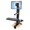 WorkFit S Sit Stand Workstation without Worksurface LCD LD Aluminum Black