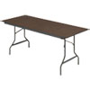 Economy Wood Laminate Folding Table Rectangular 72w x 30d x 29h Walnut