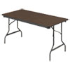 Economy Wood Laminate Folding Table Rectangular 60w x 30d x 29h Walnut