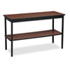 Utility Table with Bottom Shelf, Rectangular, 48w x 18d x 30h, Walnut/Black