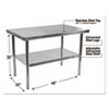 Stainless Steel Table 48 x 30 x 35 Silver