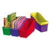 Interlocking Book Bins 4 3 4 x 12 5 8 x 7 5 Color Set Plastic