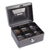 Hercules Cash Box Keylock Coin and Stamp 6 quot; x 4 5 8 quot; x 3 quot; Charcoal Gray