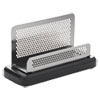 Distinctions Business Card Holder Capacity 50 2 1 4 x 4 Cards Metal Black