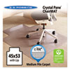 Crystal Pane Ergonomic Chair Mat for Medium Pile Carpet 45 x 53 Clear