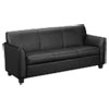 VL870 Series Leather Reception Three Cushion Sofa 73w x 28 3 4d x 32h Black