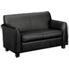 VL870 Series Leather Reception Two Cushion Loveseat 53 1 2 x 28 3 4 x 32 Black