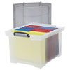Portable File Tote w Locking Handle Storage Box Letter Legal Clear