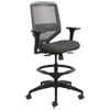 Solve Series ReActiv Back Task Stool, Supports Up to 300 lb, 23" to 33" Seat Height, Ink Seat, Charcoal Back, Black Base