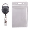 Resealable ID Badge Holder Cord Reel Vertical 2 5 8 x 3 3 4 Clear 10 Pack