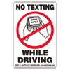 Self Adhesive Label 6 1 2 x 4 1 2 NO TEXTING WHILE DRIVING 500 Roll