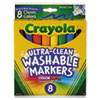 Ultra-Clean Washable Markers, Broad Bullet Tip, Assorted Colors, 8/Pack