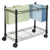 High-Capacity Rolling File Cart, Metal, 1 Shelf, 2 Bins, 24" x 14" x 20.5", Black