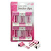 Breast Cancer Awareness Medium Easy Grip Binder Clips Pink White 12 Pack