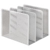 Urban Collection Punched Metal File Sorter Three Sections 8 x 8 x 7 1 4 White