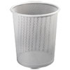 Urban Collection Punched Metal Wastebin 20.24 oz Steel White Satin 9 quot;Dia
