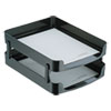 2200 Series Front Loading Desk Tray Two Tiers Plastic Letter Black