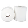 White, perforated center-pull hand towels.